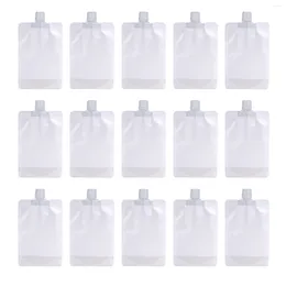 Disposable Cups Straws Drinks Bag Pouch Bags Juice Pouches Stand Up Beverage Transparent Clear Container