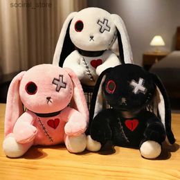 Stuffed Plush Animals Dark Series Plush Rabbit Toy Pentacle Moon Vampire Doll Stuffed Gothic Rock Style Bunny Halloween Plush Kids Toy Home Decor L411