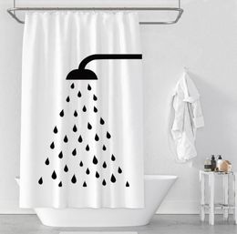 Waterproof Thicken White Polyester Shower Curtains Minimalist Bathroom Curtains High Quality Shower Head Print Bath Shower Curtain8443798