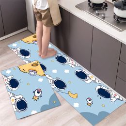 Anti-Slip Kitchen Mat Cute Cat Dog Long Strip Area Rug Home Entrance Doormat Hallway Living Room Carpet Bathroom Floor Mat