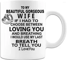 Mugs To My Beautiful Gorgeous Wife Coffee Mug 11Oz Premium Quality Funny Novelty Gif