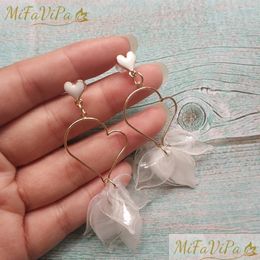 Dangle Chandelier Earrings 10 Pcs Mifavipa Trendy Heart Shaped Earring Bohemia Handmade Long Crystal Tassel Sweet Korean Leaf Drop Del Otoyw