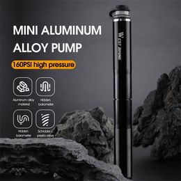 Portable MTB Bike Pump 160/130Psi Mini Cycling Tire Air Pump Safe Mountain Bicycle Cycling Road Pump Wheel Inflator Accessories