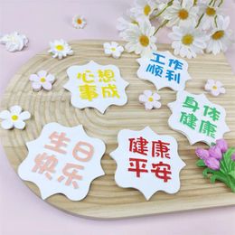 Baking Moulds Blessing Words Word Plate Fondant Chocolate Silicone Mould Healthy And Safe Cake Decoration