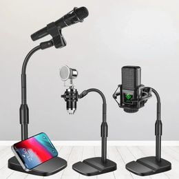 Microphone Stand Desktop Tripod Portable Table Stand Adjustable Mic Stand Mic Clip Holder Bracket With Base Lightweight Bracket