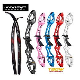 JUNXING H8 Bow 25Inch Bow Riser 20-40lbs Bow Limbs Competitive Recurve Bow Take Down Bow for Right Hand