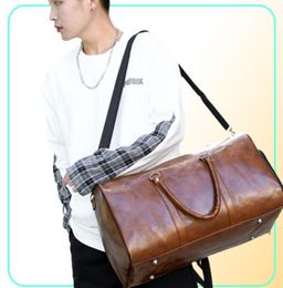 Unisex Large Capacity Waterproof Luggage Bag Portable Sport Weekend s Business Duffle Soft Leather Travel Suitcase 2202229510661