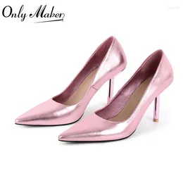 Dress Shoes Onlymaker Women Pointed Toe Thin Heel Pumps Multicolor Fashion Slip On Stiletto Heels