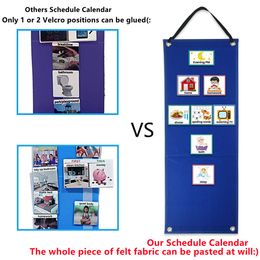 Whole Stick Felt Board Kids Visual Schedule Calendar With 70 Cards Self Discipline Planner Folded As Display Board Teaching Aids