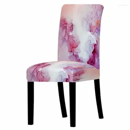 Chair Covers Colorful Marbling Print Dining Cover Elastic Seat Spandex Kitchen Stools Protector Home Room Decor Accessories