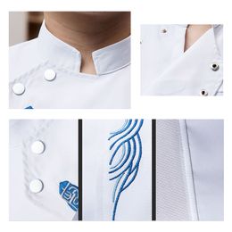 Custom Logo for Summer Chef Uniform Restaurant Kitchen Cooking Shirt Catering Cook Jacket Cafe Bakery Waiter Working Clothes