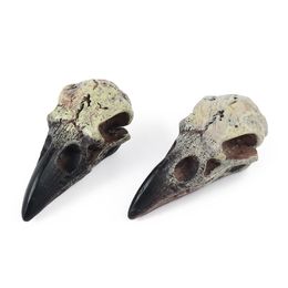 Goth Raven Skull Necklace Resin Replica Raven Magpie Crow Poe Gothic Gift Halloween Raven Skull Necklace Pendants Wholesale Gift