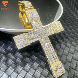 Custom Hight Quality Cross Hiphop Pendant Iced Out 925 Sterling Silver Moissanite Pendant for Necklace