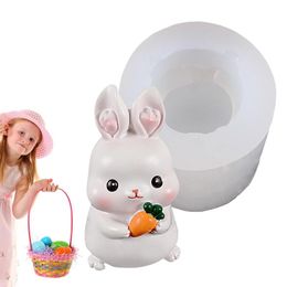 3d Rabbit Resin Moulds Candle Making Moulds Silicone Carrot Bow Rabbit Plaster Cement Resin Handmade Soap Moulds Candle Making