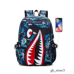 Backpacks Shark Backpack Boys for Kids Camo Bookbag for Middle School Bags Travel Back Pack YQ240226 643