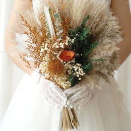 Decorative Flowers Boho Decor Wedding Bouquets Dried Flower Bride Pampas Grass Bridesmaid Bridal Home Decoration