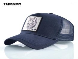 Embroidery Wolf pattern caps for mem Cotton Breathable Mesh Baseball Cap women Snapbk Hip Hop cap Sun visor Bone Gorras16005401