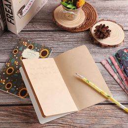 1PC Portable Retro Car Line Diarybook Hand-painted Sketchbook Kraft Paper Notebook 48K Workbooks Notepad Colour Notebooks