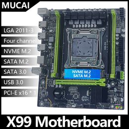 Mucai X99 P4マザーボードLGA 2011-3サポートインテルXeonプロセッサ4チャンネルDDR4 RAM NVME M.2SATA 3.0 240410