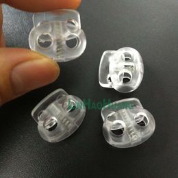 100pcs/lot Cord Lock Plastic Stopper Cord End Toggle Clip Transparent Clear Frost Shoelace Sportswear DIY Bag Parts Accessories