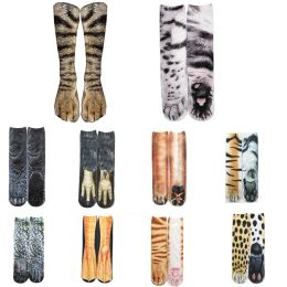 3D Animals Paw Print Socks Funny Unisex Casual Dog Horse Zebra Pig Cat Paw Happy Kawaii Socks Harajuku Leopard Tiger for Party