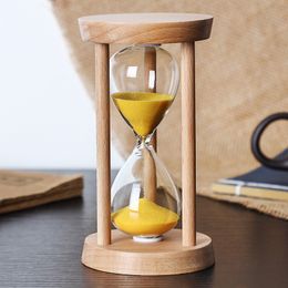 1/3/5 Minutes Three-column Wooden Hourglass Simple Modern Creative Sand Clock Living Room Desktop Ornaments Timer Practical Gift