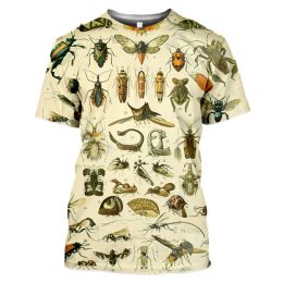 Summer Men's 3D Printed T-shirt, Insect Printed Clothing, Birds, Butterflies, Harajuku, Casual, Unisex Top