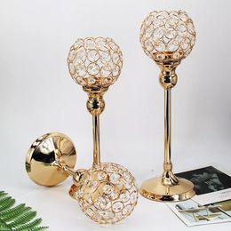 Crystal Candle Holder Modern Tealight Candlestick Home Christmas Party Candle Stand Wedding Dinning Table Centrepiece Decoration