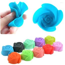 Baking Tools Random Colour 5 PCS Rose Muffin Cookie Cup Cake Chocolate Jelly Maker Mould Mould