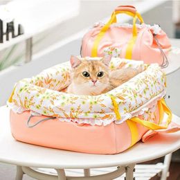 Cat Carriers Portable Pet Carrier Dog Car Seat Cover Animal Nest Cushion Dogs Sofa Bag Bed Breathable Travel Mattress For