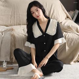 Home Clothing Summer Ice Silk Satin Thin Pijama Sleepwear High Quality Luxury Women's Pyjamas Set Breathable Loose Women 2 Piece Mujer