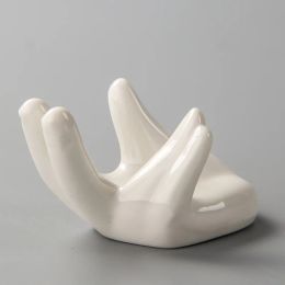 1 Pc Hand Shape Ceramic Soft or Hard Boiled Egg Cup Holder for Breakfast Brunch Container Tools