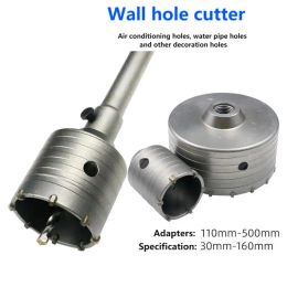 30-160mm SDS Concrete Hole Saw Electric Hollow Core Drill Bit Shank 110-510mm Wall Drilling Tool Cement Air Conditioner Alloy