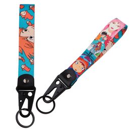 Anime Cat Phone Strap Lanyard For Keychain USB ID Card Badge Holder Cellphone String Phone Charm Hook Wrist Strap Lanyard