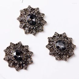 Charms 10pcs 22 25mm Anti-gold Color Fashion Alloy Material Imitation Crystal Flower Shape Charm For DIY Handmade Jewelry Making