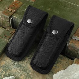 1PC Black Fold Knife Cover Tool Flashlight Belt Loop Case Holder Oxford Sheath Pocket Hunt Camp Outdoor Carry Equipment