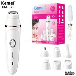Epilators Kemei KM375 7In1 Multifunctional Ladies Hair Shaver Hair Remover for Ladies Home Appliance Items with Free Shipping