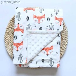 Filtar Swaddling Baby Filt Nyfödd Fox Lion tryckt bomullsflanell Swaddle Wrap Filtar för spädbarn Baby Boys Girls Bedding Saltring Trults Y240411