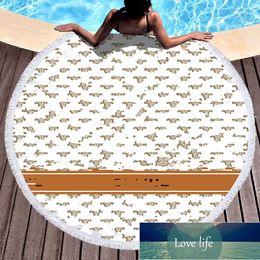 High-end round Beach Towel Bath Towel Wholesale Printed Shawl Polyester Tassel Microfiber Towels