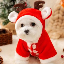 Dog Apparel Clothes Christmas Clothing Winter Soft Hoodies Costume Chihuahua Outfit Gift Warm Cotton Coat Pet Cat