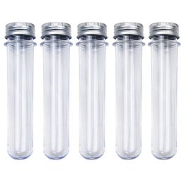 25pcs 30ml Excellent Plastic Transparent Test Tubes with Aluminium Cap Bottles School Supplies Lab Equipments 25x110mm8985995