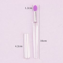 10pcs Soft Silicone Lipstick Brush Lip Stick Applicator Portable Clear Handle Clean Microbrush Lipgloss Makeup Brush Beauty Tool