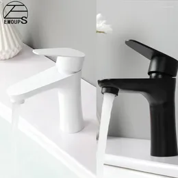 Bathroom Sink Faucets Black And White Colour Basin Faucet Cold Short Design Water Mixer