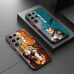 Phone Case For Samsung Galaxy S23 S22 S21 S20 Ultra FE S10 S9 S10e Plus 5G Note 8 9 10 20 Lite Matte Fundas Anime Dragons Balls