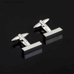 Cuff Links Fashion High Quality French cuboid Silvery metal Cufflink For Mens Shirt Brand suit Cuff Buttons Top sale Cuff Links Jewellery Y240411