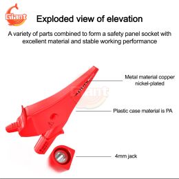 P60073 Opening 36mm Crocodile Clip 32A Power Wire Test Clips Fully Enclosed Crocodile Clip Tail 4mm Banana Plug Socket