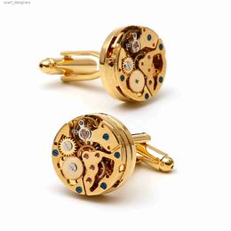 Cuff Links Cufflinks for Men TOMYE XK23040 Luxury ment Gear Golden Round Copper Buttons Formal Business Texudo Shirt Cuff Links Gifts Y240411