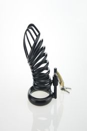 High Quality Male Large Black Cage with 3 sizes 40mm 45mm 50mm Lockable Penis Lock Metal Cock Ring for Men5549658