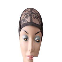 Wig Caps Lace Front Cap For Making Wigs With Adjustable Strap And Hair Weaving Stretch Black Dome Caps6634878 Drop Delivery Products A Otgsv