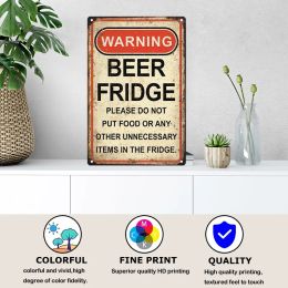 Warning Beer Drink Vintage Metal Plaque Tin Sign Funny Beer Drinker Wine Lover for Bar Pub Club Kitchen Home Man Cave Wall Decor